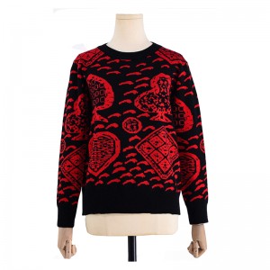 2019 Spun Cotton Poker Jacquard In Stock Pullover Custom Logo Knitted Sweaters