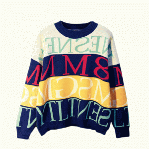 Customized Ladies Clothing Loose LETTER Jacquard Knit Sweater