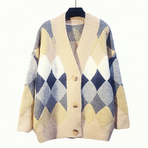 2019 New Design Plus Size Jacquard Winter Fall Ladies Cardigan Knit Sweaters
